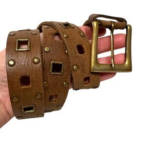 Distressed Funky Leather Belt XL